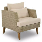 Whisen 6-Pieces All Weather PE Wicker Sofa Set, Outdoor Rattan sofa With Double Cushions