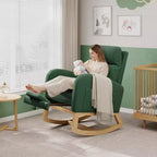Modern Soft Rocking Chair with Pillow & Side Pockets, for Living Room, Bedroom