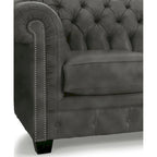 Hancock Tufted Top Grain Italian Leather Chesterfield Sofa - 31 H x 86 W x 40 D