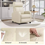 Yaheetech Set of 2 Modern PU Leather Recliner Sofas for Living Room, Bedroom