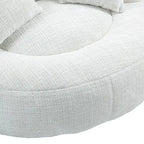 Oversized Round Accent Chair with High Wraparound Back, Chenille Upholstery & 3 Cushions