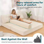 WARMOUNTS Foldable Sofa Bed with Adjustable Backrest, Convertible Queen Size Sleeper Sofa for Living Room & Office