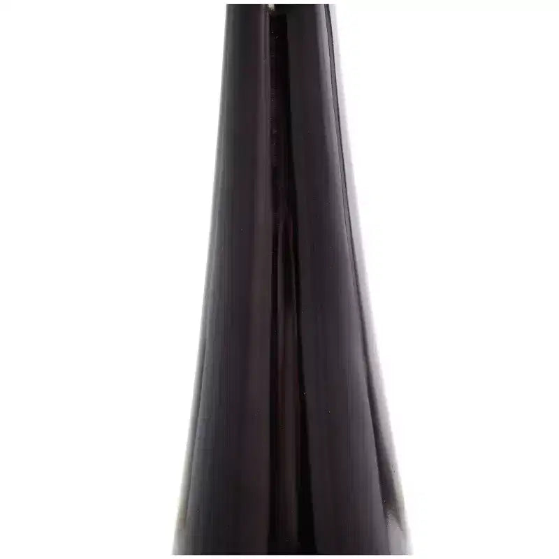 Aluminum Geometric Cone Accent Table with Textured Glass Tabletop 24 in