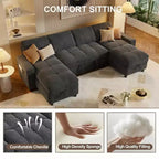 104 U-Shaped Convertible Sleeper Sofa Bed with Storage