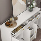 59.1Sideboard Buffet White Mid-Century Modern Contemporary Lacquered