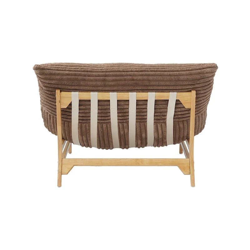 Bean Bag Accent Chair Large Plush Bean Bag Lounger with Solid Wood Frame Comfy Lounge Chair with Down Filling
