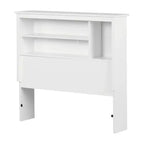 Twin Vito Kids Bookcase Headboard Pure White - South Shore: Modern Twin Headboard with Shelves, Particle Board