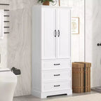 Bathroom Storage Cabinet, Freestanding Cabinet with Adjustable Shelf, 2 Drawers and 2 Doors for Bathroom, Home Office, Kitchen, Living Room, Bedroom