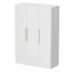 Timechee 47.2 Armoire Clothes Storage Solid Wood Handles Wardrobe White
