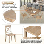 42-54 Farmhouse Round Extendable Dining Table for 4