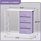 Sorbus 8 Drawers Dresser- Storage Unit with Steel Frame, Wood Top, Fabric Bins - for Bedroom, Closet, Office and more