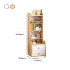 Modern Tall Wood Spacious Shelves 2-Drawer Nightstand