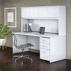 72 Office Desk with Hutch & 3-Drawer Mobile File Cabinet