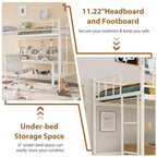 Loft Bed Twin Size with Removable Ladder & Full Safety Guardrail, Twin Loft Bed Heavy-Duty Metal Frame 400 Lbs Weight Capacity, Space Saving