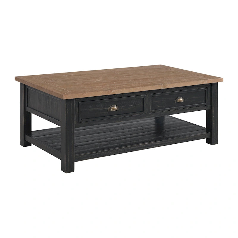 The Gray Barn Downington Solid Wood 2-Drawer Coffee Table