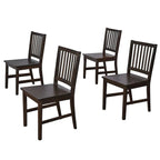 Set of 4 Solid Wood Slat-Back Dining Chairs, Sturdy Frame, Classic Design, Easy Assembly