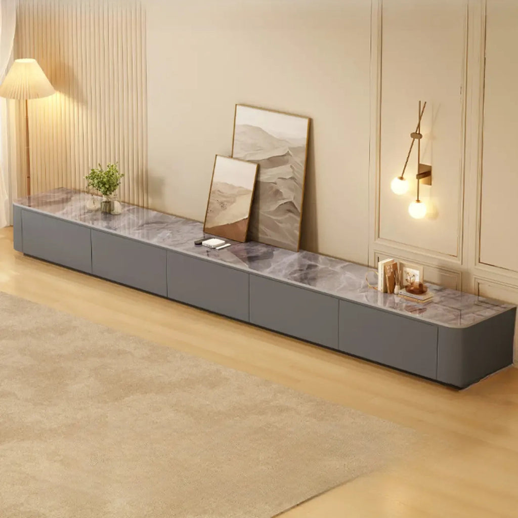 Modern Wooden TV Stand with Drawers and Cable Management
