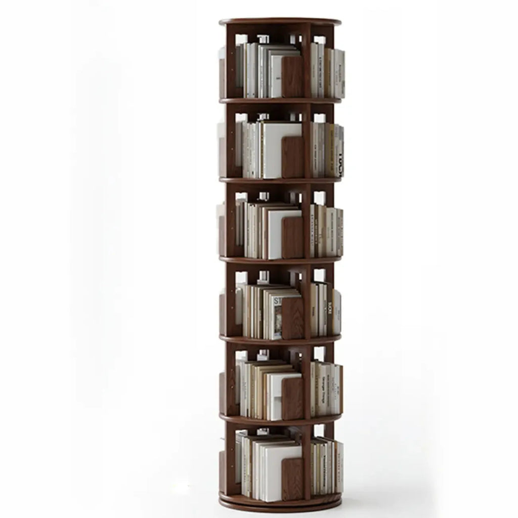 Wooden Vertical Narrow Rotating Bookcase