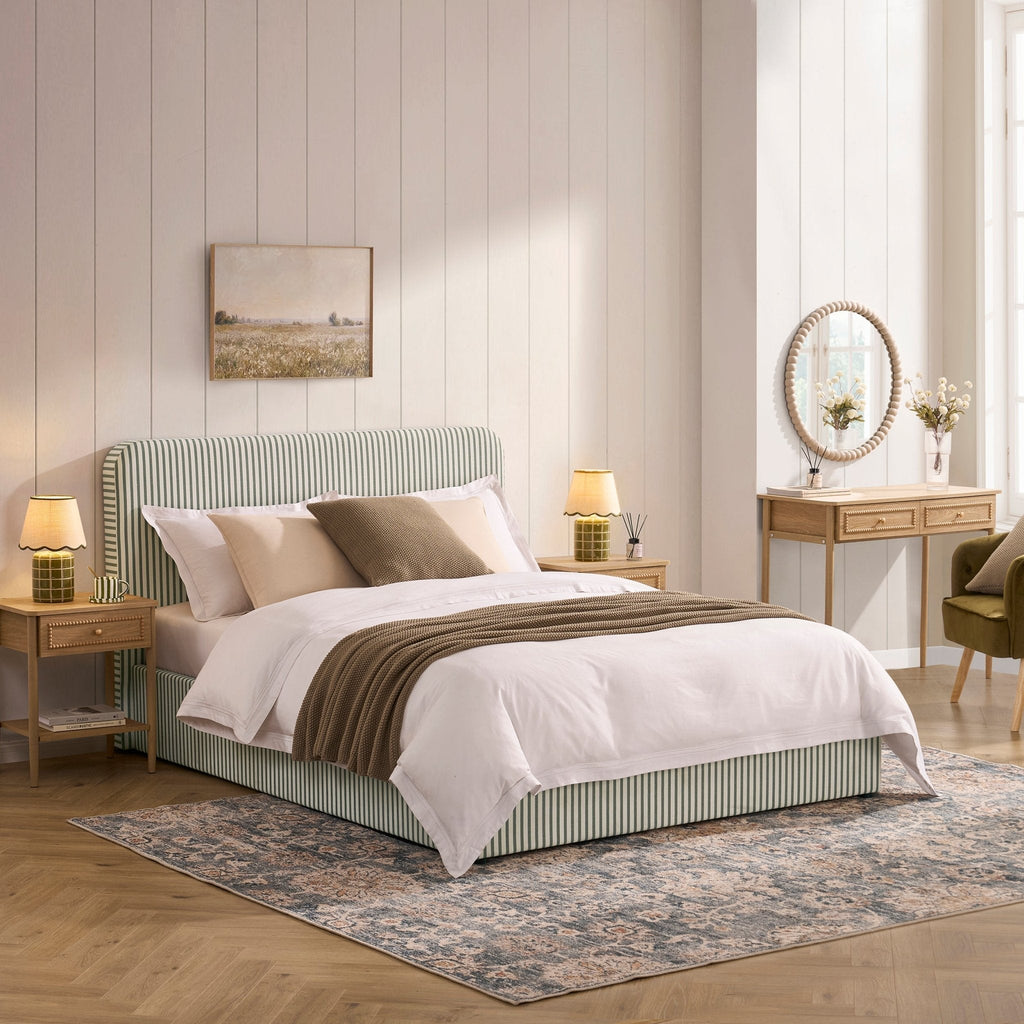 Storage Bed - Sage Stripe