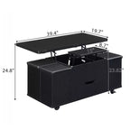 Multi-Function Modern Lift-Top Coffee Table with Hidden Storage, 4 Stools and Casters, Perfect for Modern Living Spaces