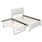Merax Full Size Upholstery platform bed with Trundle