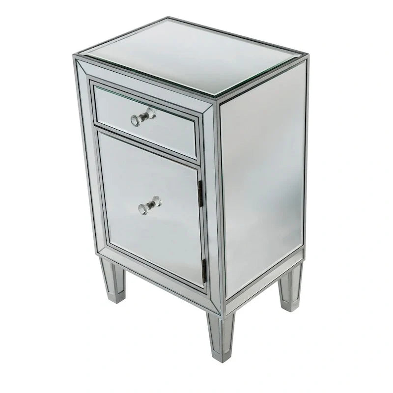 Reflexion Collection Rosa 18-inch Wide Mirrored 1-drawer Nightstand