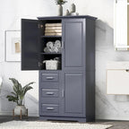 Tall and Wide Storage Cabinet with Doors for Bathroom/Office
