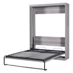 Full/Twin Size Murphy Bed Wall Bed, Wood Cabinet Bed, Gray