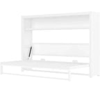 Twin Size Murphy Bed with Shelves, Metal Wall Bed with Foldable Design for Small Space