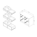 6-Drawer Kitchen Island ¨C Farmhouse Style, White & Maple Nutmeg, 47.25W