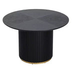 Christopher Knight Home Shankar Modern 5 Piece Round Dining Table Set with Rubberwood Upholstered Chairs