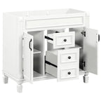 36 Modern Bathroom Vanity with Top Sink and Mirror Cabinet,2 Doors and 2 Drawers