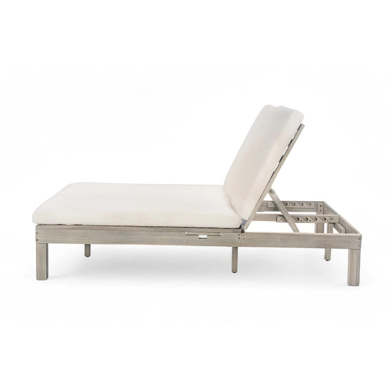 5-Position Adjustable 2 Chaise Lounge,Folding Trays for Poolside,Patio