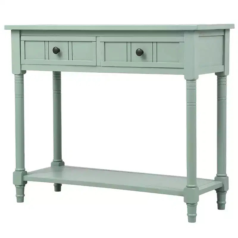 The Misty Moon Daisy Series Console Table Traditional Design with Two Drawers and Bottom Shelf (Espresso)