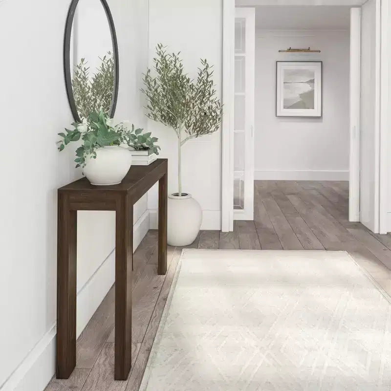 Plank+Beam 46 Modern Solid Wood Console Table, Narrow Entryway Table, Behind The Couch