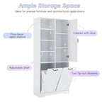 Bathroom Storage Cabinet with Drawers, Tilt-Out Laundry Hamper, Multiple Storage Space, Open Shelve, Adjustable Shelf