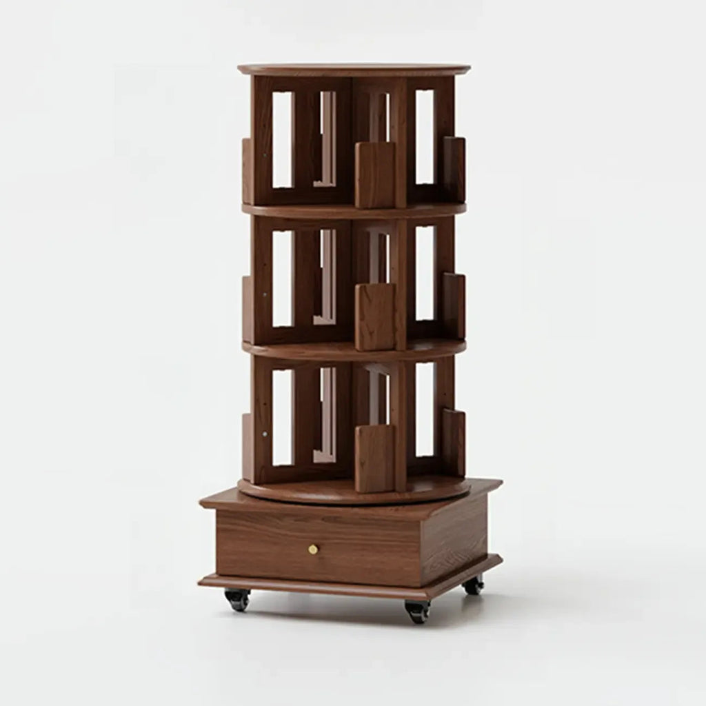 Wooden Vertical Narrow Rotating Bookcase