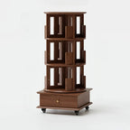Wooden Vertical Narrow Rotating Bookcase