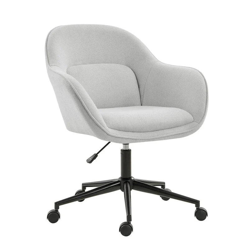 Victoria Curved Backrest 0ffice Chair Rotatable With Casters And Metal Base by HULALA HOME