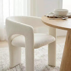 Small Dining Table Set for 2, Beige Upholstered Chairs, Round Pedestal Dining Table, Compact Modern Kitchen Furniture-Panipeachy