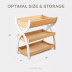 Comfy Cubs Baby Changing Table - Sturdy Wood Construction, Timeless Look with Two Open Shelves for Infant Essentials