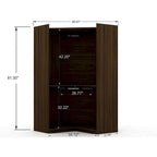Mulberry 2.0 Semi Open 3 Sectional Modern 4 Drawer Wardrobe Corner Closet Set of 3
