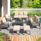 AECOJOY 7 Pieces Aluminum Patio Furniture Set Outdoor Conversation Set