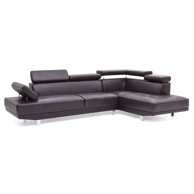 Riveredge 109 in. W 2-piece Faux Leather L Shape Sectional Sofa - 76L x 109W x 28H