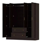 Hitow Armoire 2-Large Drawer Center Hanging Area with Mirror Minimalist Style