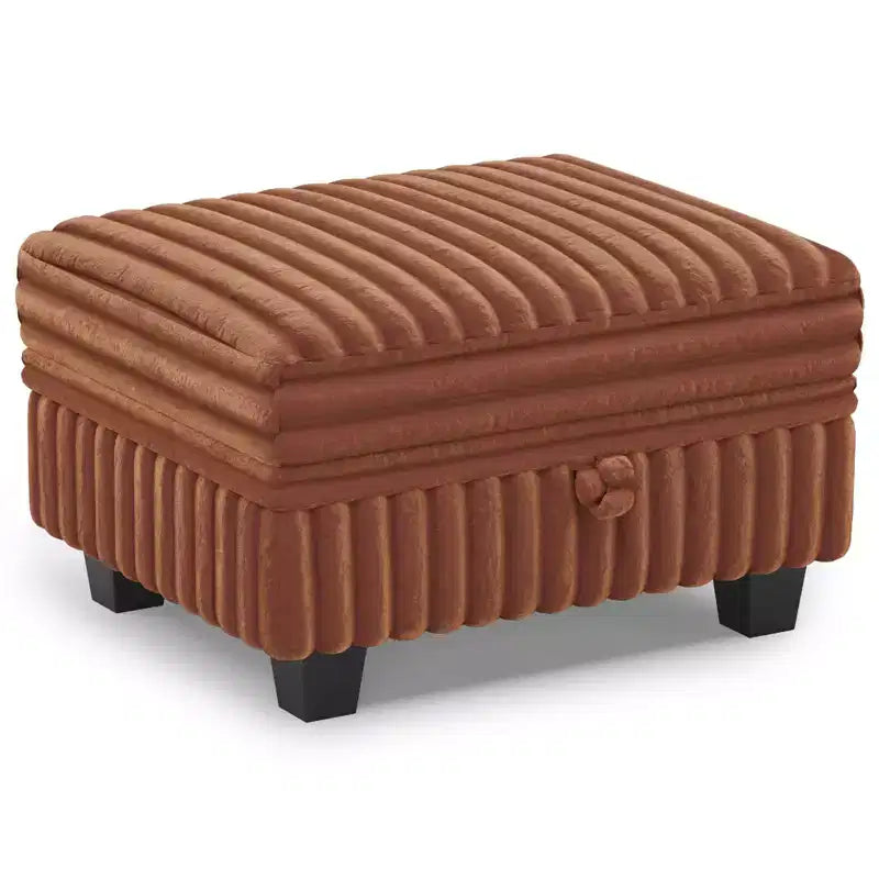 Belffin Corduroy Fabric Ottoman with Storage Ottoman for Modular Sectional Couch