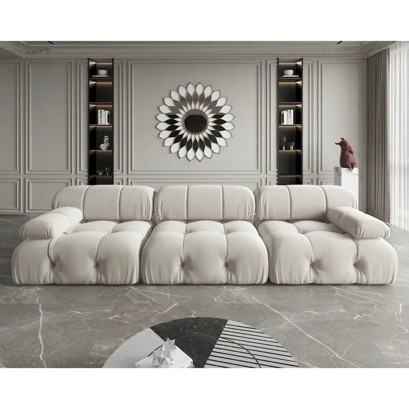 Velvet 3-seater Reversible Modular Sofa