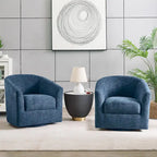 Cuenca Modern Upholstered Barrel Chair with Swivel Base Set of 2