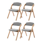 Wooden Stackable Dining Folding Chairs with Padded Seats(Set of 4)