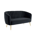 Albany Contemporary Velvet Microfiber Tufted Love Seat by Silver Orchid